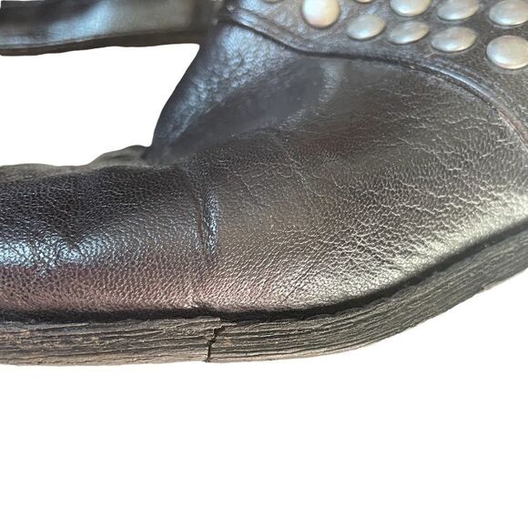 𝅺NINE West Vanickson Black Leather Tall Studded Boots SZ 6 - Picture 10 of 16